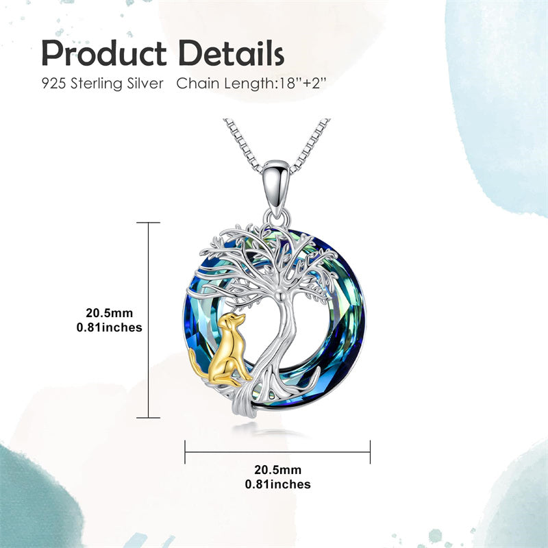 Sterling Silver Crystal Tree of Life Cardinal  Cat Hummingbird Dog Dragonfly Eagle Pendant Necklace