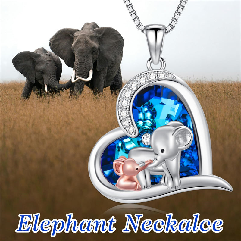 Sterling Silver Crystal Elephant Pendant Necklace