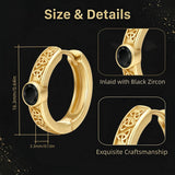 14K Gold Plated Vikings  Celtic Knot Hoop Earrings