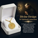 14K Gold Plated Patron Saint Necklace Saint Medal Catholic Amulet Jewelry
