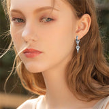 Sterling Silver Viking Raven Stud Dangle Earrings