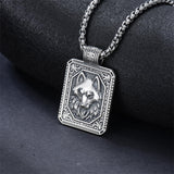 Sterling Silver Eagles Wolf Lion Pendant Necklace For Men with Stainless Steel Chain