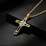 14K Gold Plated Cross Pendant Necklace Christian Jewelry Gifts