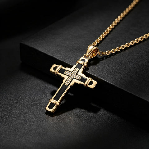 14K Gold Plated Cross Pendant Necklace Christian Jewelry Gifts