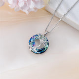 Sterling Silver Crystal Tree of Life Cardinal  Cat Hummingbird Dog Dragonfly Eagle Pendant Necklace