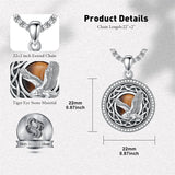 Sterling Silver Tiger Eye Eagle Lion Pendant Necklace for Men