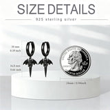 Sterling Silver Feather Arrow  Skull Spider Bat Scorpion Hoop Earrings Halloween Christmas Gift