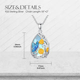 Sterling Silver Blue Dragonfly Pendant Necklace