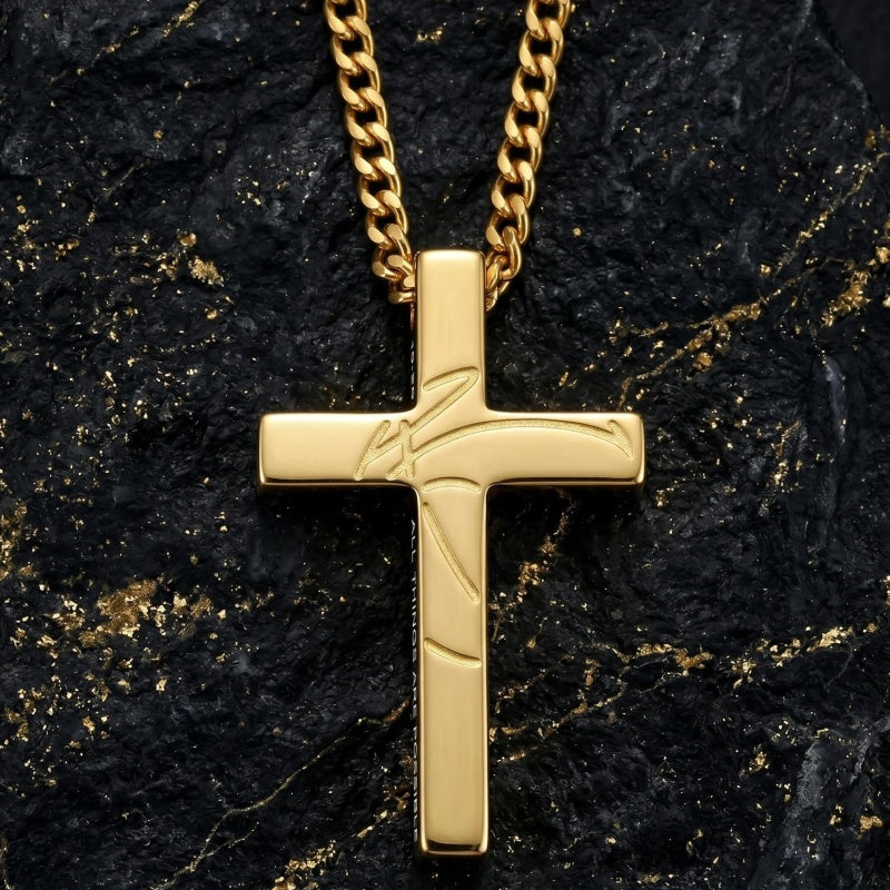 14K Gold Plated Soccer Football Basketball Baseball Cross  with Bible Verses Religious Pendant Necklace for Men