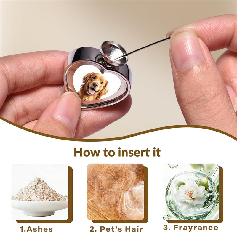 Stainless Steel Personalized Photo Engraved Heart Urn Necklace for Ashes