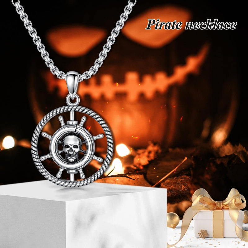Sterling Silver Peace Sign Coexist Peace Symbol Pirate Tree of Life Thor's Hammer Wolf Raven Viking Series Necklace