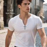 14K Gold Plated Cross Pendant Necklace Protection Jewelry Religious Gift