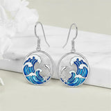 Sterling Silver Dolphin Dangle Earrings