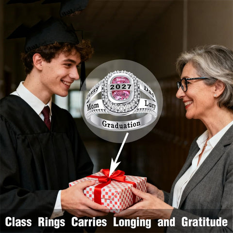Sterling Silver Customizable Birthstone Engraved High School College Graduation Class Ring