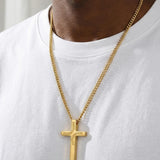 14K Gold Plated Soccer Football Basketball Baseball Cross  with Bible Verses Religious Pendant Necklace for Men