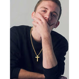 14K Gold Plated Soccer Football Basketball Baseball Cross  with Bible Verses Religious Pendant Necklace for Men