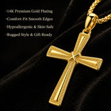 Cross Pendant Necklace  14K Gold Plated Christian Faith Jewelry