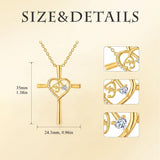 14K Gold Plated Stethoscope Caduceus Cross Pendant Necklace for Women
