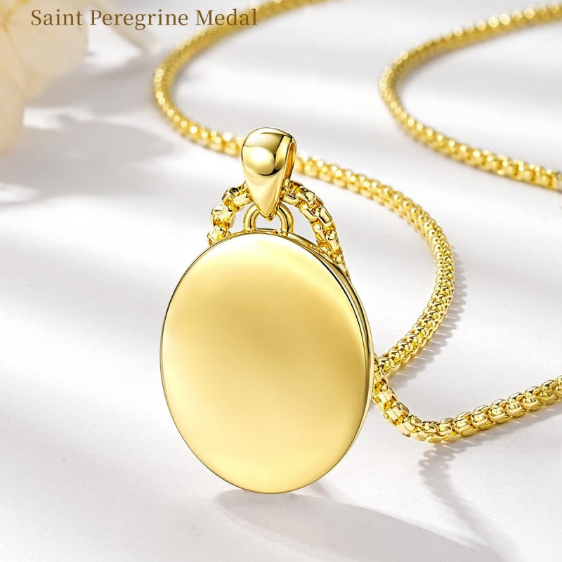 Patron Saint Medals Protection  14K Gold Plated Necklace for Men