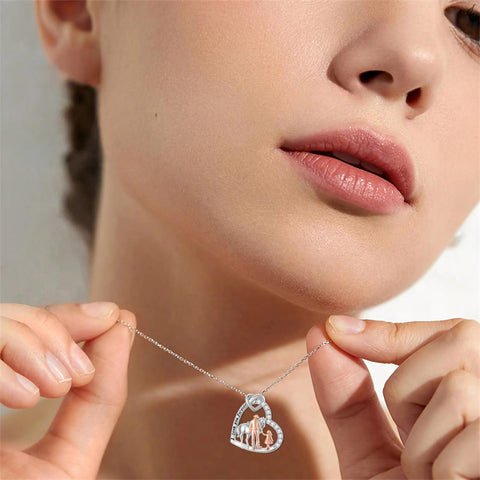 Sterling Silver Father Daughter Western Cowgirl Pendant Necklace