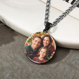 Stainless Steel  Round Customized Photo Pendant Necklace