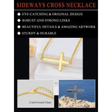 14K Gold Plated Cross Pendant Necklace for Women