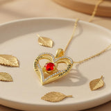 14K Gold Plated  Birthstone Rose Flower Pendant Necklace Birthday Wedding Anniversary Jewelry Gifts for Women