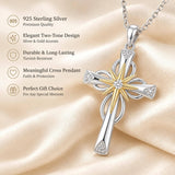 Sterling Silver Cross Pendant Necklace Gift for Anniversary Christmas