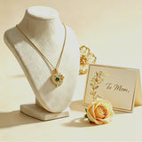 14K  Gold Plated Birthstone Rose Butterfly Pendant Necklace Everyday Jewelry Birthday Christmas Gift