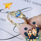 Copper Sterling Silver Personalized Birthstone High School College Class Ring Graduation Memorial Rings Gifts for Her