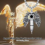 Sterling Silver Animal Angel Wings Pet Jesus Bullet Urn Necklaces for Ashes for Men