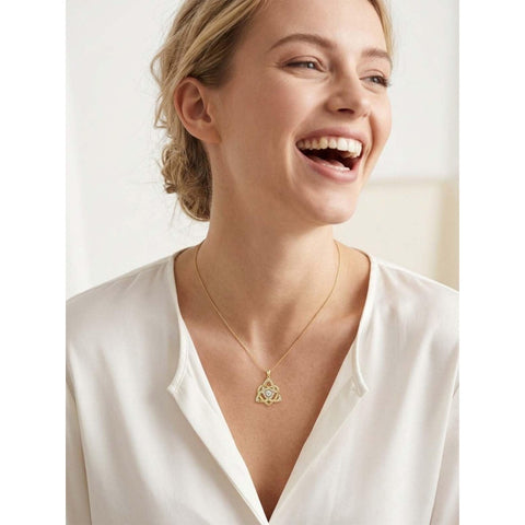 14K Gold Plated Celtic Knot Pendant Necklace Irish Jewelry Gift for Her