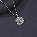 Sterling Silver AA Sobriety Snake Pendant Necklace for Men