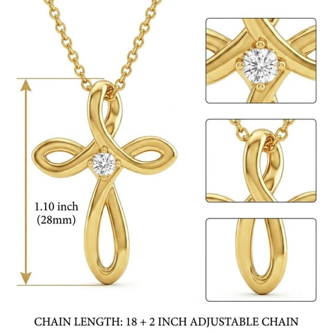 14K Gold Plated Cross Pendant Necklace for Women Faith Jewelry for Anniversary Christmas  Birthday Mother's Day