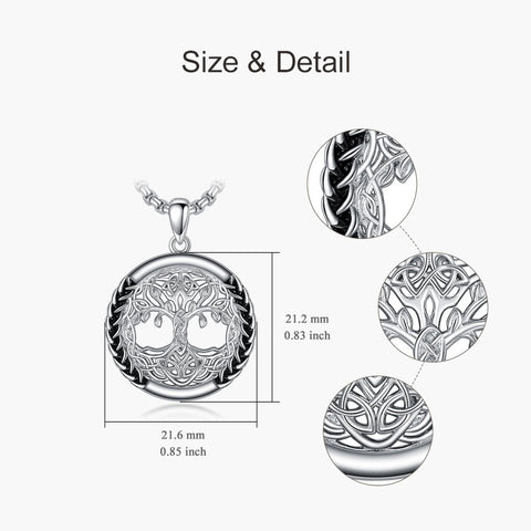 Sterling Silver Peace Sign Coexist Peace Symbol Pirate Tree of Life Thor's Hammer Wolf Raven Viking Series Necklace