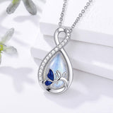 Sterling Silver Teardrop Gemstone Rose Butterfly Infinity Heart Necklace for Women