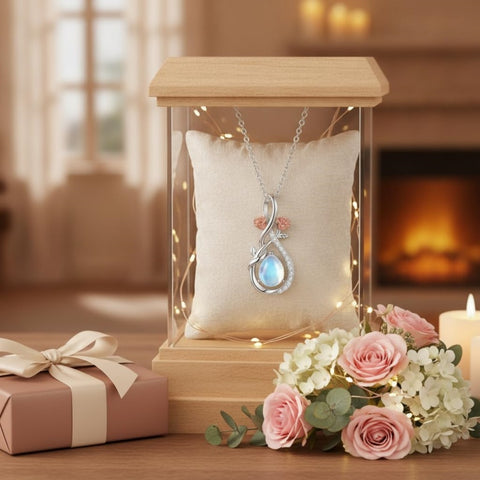 Sterling Silver Teardrop Gemstone Rose Butterfly Infinity Heart Necklace for Women