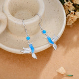 Sterling Silver Turquoise Owl Dragonfly Butterfly Hummingbird Dangle Earrings