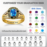 Sterling Silver Customizable Birthstone Engraved 2026 High School College Graduation Class Ring