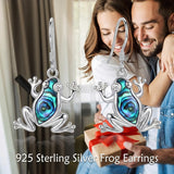 Sterling Silver Abalone Shell Hummingbird Owl Sea Turtle Cat Frog Horse Seahorse Dangle Earrings  Gifts for Christmas