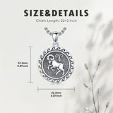 Sterling Silver 12 Zodiac Astrology Horoscope Pendant Necklace