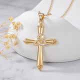 14K Gold Plated Cross Necklace for Women