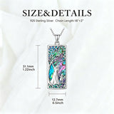 Sterling Silver Abalone Shell Tarot Card Pendant Necklace Gifts for Birthday Halloween Anniversary Valentine’s Day
