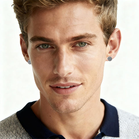 Sterling Silver Viking Raven Crow Skull Stud Earrings