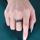 Sterling Silver 10K 14K 18K Gold Natural Leaf  Moss Agate Engagement Anniversary Couple Ring Sets