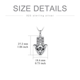 Sterling Silver Hamsa Hand Owl Egyptian Cat Lion Pendant Necklace