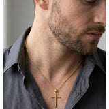 14K Plated Gold Cross Pendant Crucifix Necklace Christian Jewelry Baptism Religious Faith