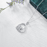 Sterling Silver Heart Elephant Pendant Necklace
