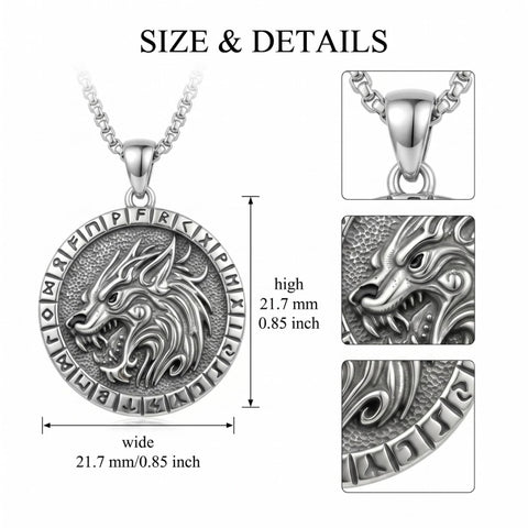 Sterling Silver Peace Sign Coexist Peace Symbol Pirate Tree of Life Thor's Hammer Wolf Raven Viking Series Necklace