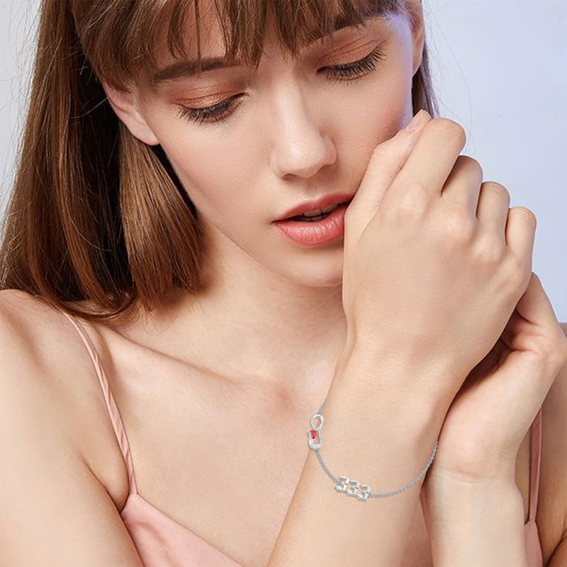 Sterling Silver Infinity Angel Number 111 333 444  777 Bracelet Gifts for Christmas Birthday